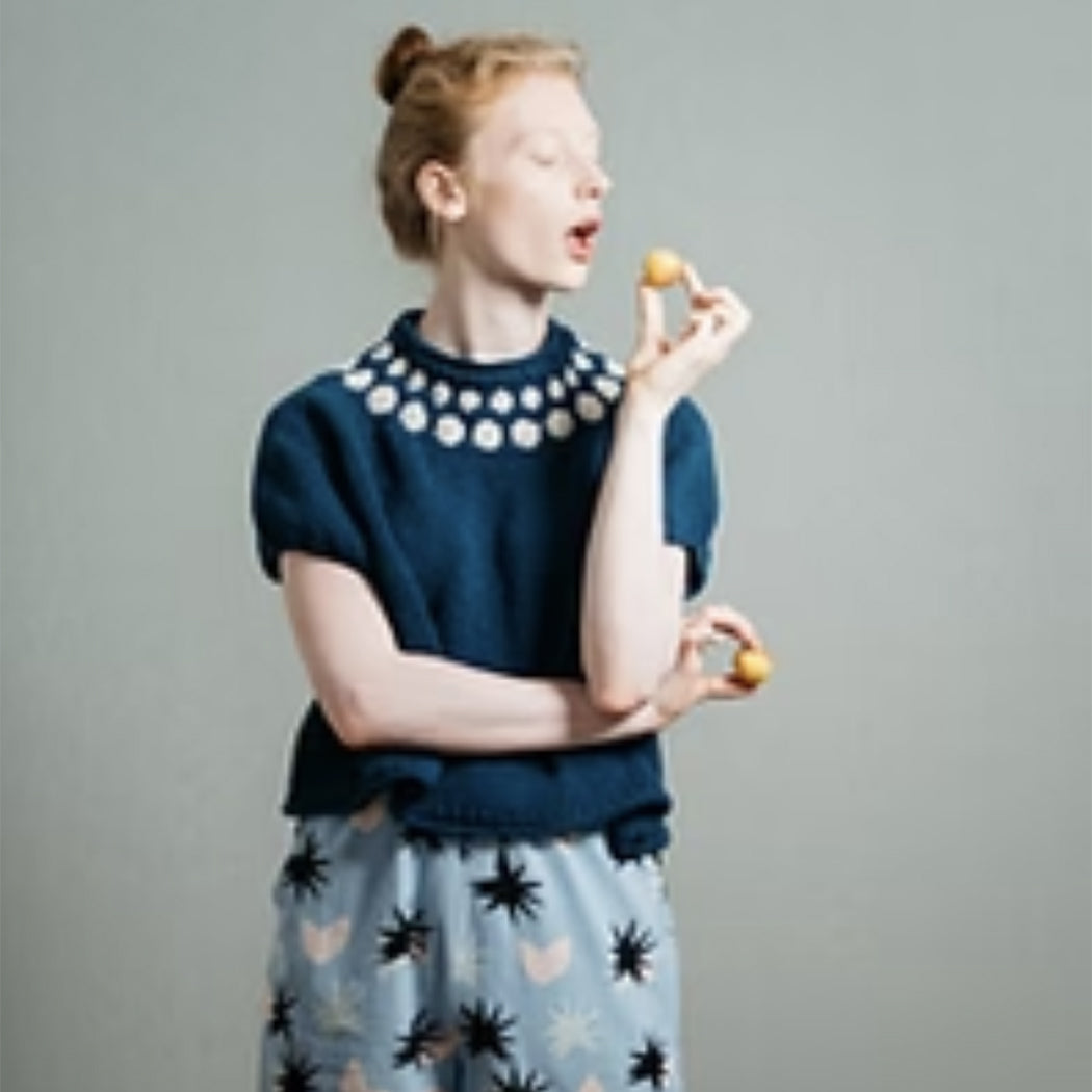 midori hirose]丸ヨーク糸セット | cherry ：半袖パフスリーブ – amuhibi