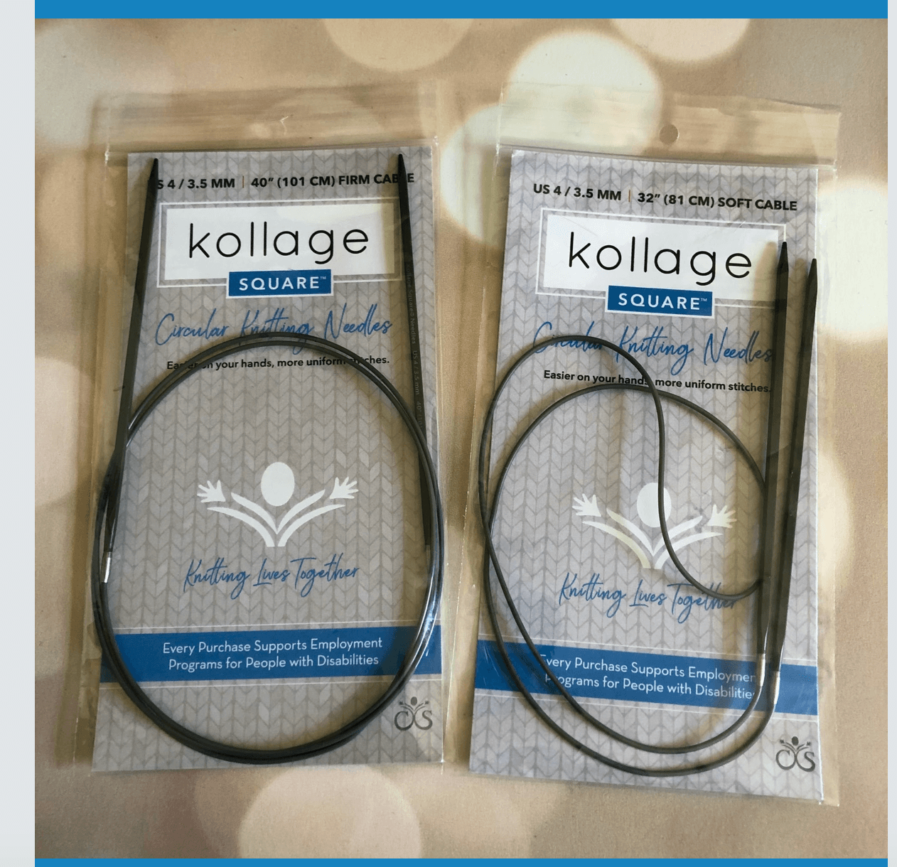 32インチ (81cm) Kollage 四角い編み針 FIRM CABLE | Kollage