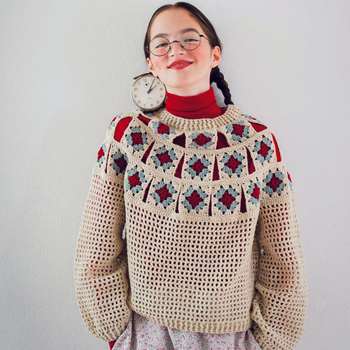 something red 「Dear Granny」編み図の説明文言の訂正について（P.12）