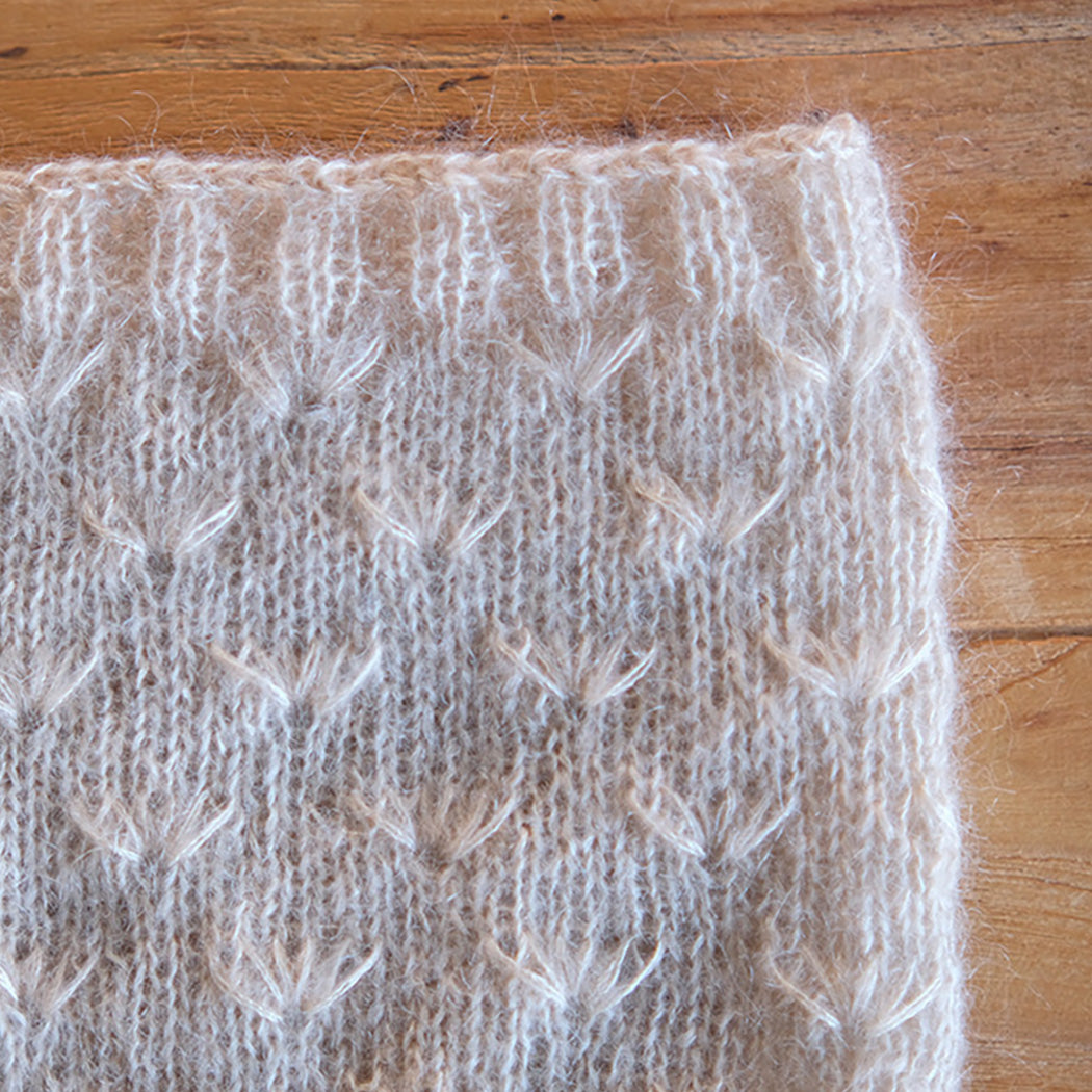 ラビット編みスヌード　シルバーグレー ラビット編みスヌード シルバーグレー