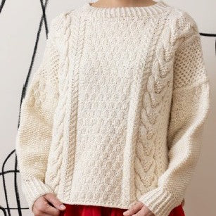 ARAN & HONEYCOMB BRIOCHE Sweater | Instant Download PDF