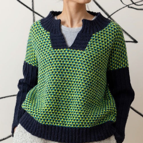 Keyhole Neck Sweater Knitting Pattern | Instant Download PDF