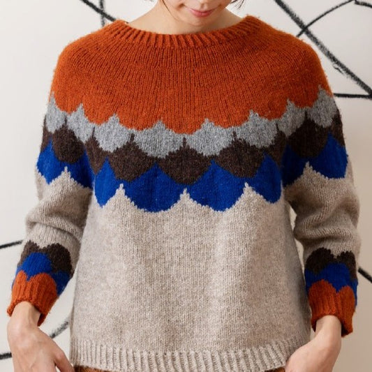 Scallop Yoke Sweater Knitting Pattern | Instant Download PDF