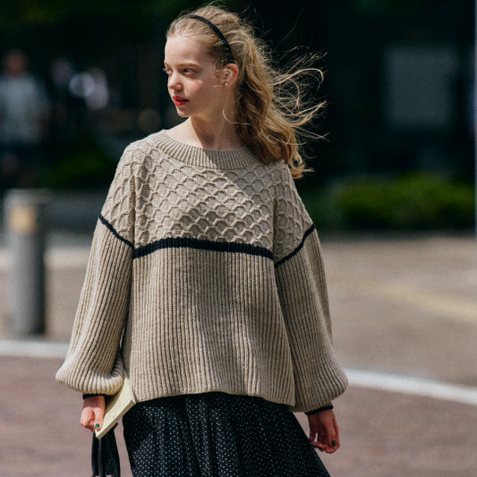 KNIT BOOK2nd_02  ARAN & BRIOCHE PULLOVER 糸セット| amuhibi