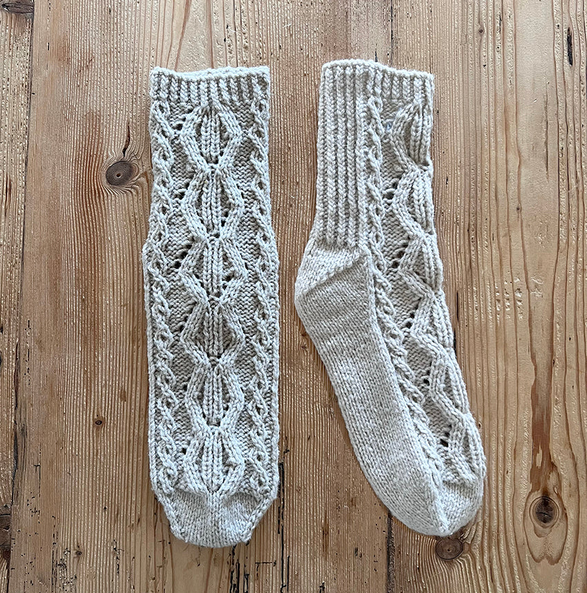 ［ダウンロード商品］　notch cable socks パターン＆チェックシート | amuhibi